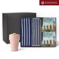 송월타올 리빙 기프트세트 27 (CM포라인스포츠타올 2P + 실리콘텀블러500ml 2P)