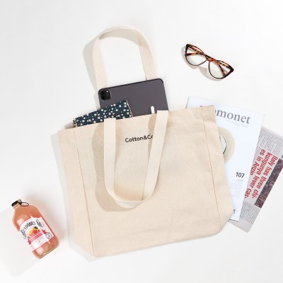 [국내제작] 코튼앤코 커스텀 옆폭형 에코백(34x36x폭8)