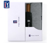 PGA 3단완전자동 빈티지우드+260g 코마사 면사타올 세트