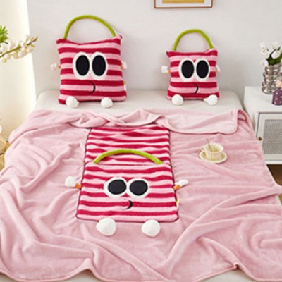 로페리아 팜아이즈 플란넬 극세사 쿠션 담요_대,에코백포함(0209424)