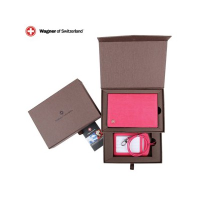 와그너가죽샤무드여권지갑+ 가죽라운드 네임텍세트