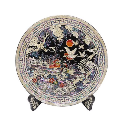 자개원쟁반(대)-원앙