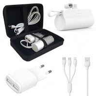 여행용 충전기 세트 B 보조배터리 충전기 케이블 파우치
