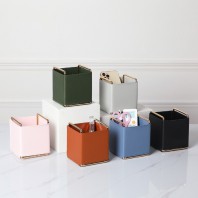 로페리아 사각형 솔리드 칼라 가죽 펜꽂이 수납함(0215849)