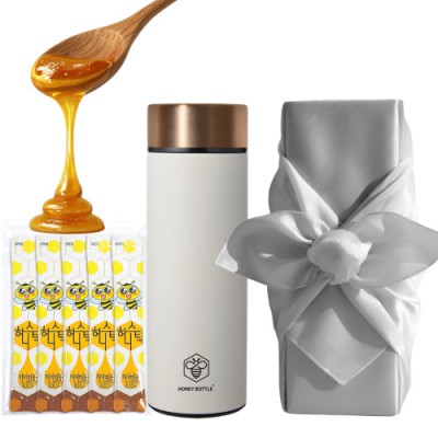 허니보틀 골드 포인트 텀블러 + 국내 허니스틱 + 보자기포장 세트