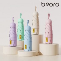 BOR 무지 인쇄우산 초경량 머쉬룸 파우치 암막 5단 우양산