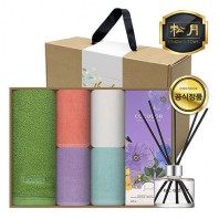 [송월] 컬러풀170g 1장+컬러고리 핸드타올 4장+코코도르200ml 1개(6조세트)