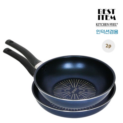 키친필 IH인덕션겸용28cm후라이팬+궁중팬2P