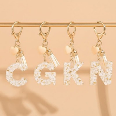 로페리아 레진 레터 펜던트 태슬 참 장식 키링 악세서리(0216983)