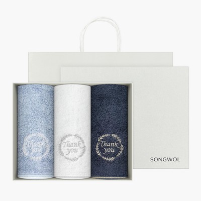 [송월타올] 송월 땡큐 190g 뱀부얀 3p 선물세트(쇼핑백)