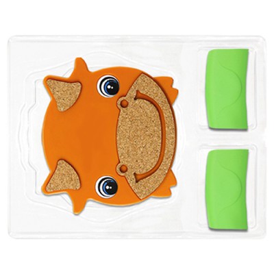 황소콜크 냄비받침+실리콘주방집게