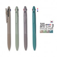 크라운 바이트 슬림 3색볼펜(0.7)