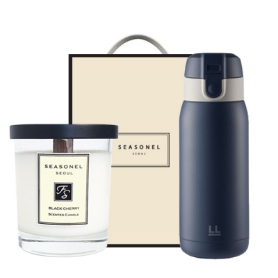 시즈넬 선물세트 소이캔들220g+락앤락 처비텀블러