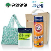 친환경스위트홈세트84호(암앤해머내츄럴쉐이커베이킹소다+특대형접이식시장가방+크린랩항균망사수세미)