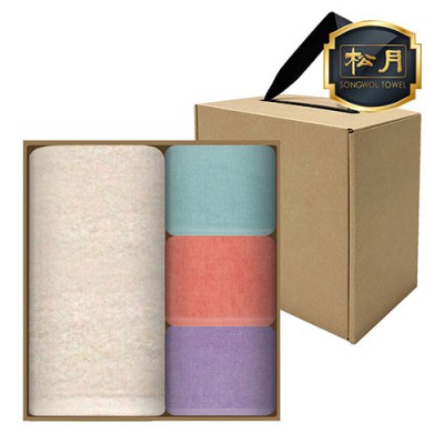 [송월] 라이트무지40 1장+컬러고리손수건30 3장 (4매세트)