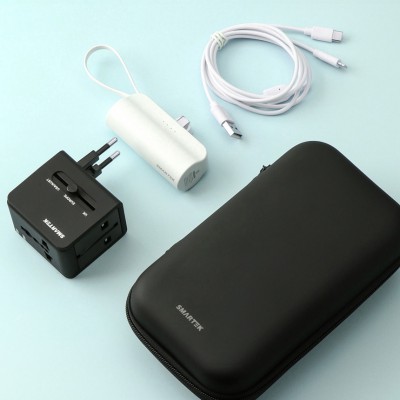 여행용 멀티 충전 세트 도킹보조배터리+여행용어답터+멀티케이블+파우치 4종세트 EM-45