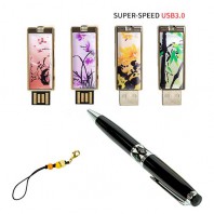 빛나 사군자 시리즈 자개 2종세트 (USB메모리+자개볼펜 3.0 16GB~128GB) 4종 이미지