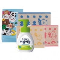 [크리넥스] 버블핸드워시 [라인프렌즈] 핸드선염타올세트(2종)