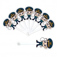 캐릭터 7쪽 포돌이 부채 (기성)