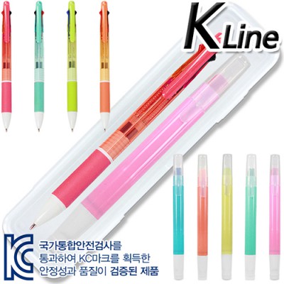 케이라인파스텔3색+슬림마이티고체형광펜세트