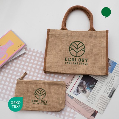 쥬트 토트 세트 (쥬트 북 토트백 + 쥬트지퍼파우치)