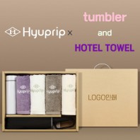 협립3단60 카라비너10K 거꾸로 300T고밀도 완전자동 우산 +협립호텔코마170타월4P+스마트온도계텀블러-세트