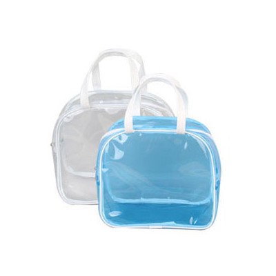 국내제작 청투명비치백