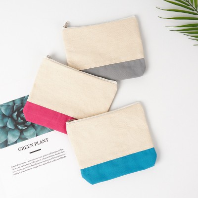 코튼앤코 배색지퍼파우치 밑폭형 20x15x높이4