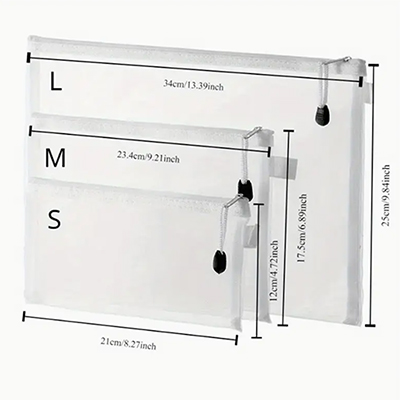 381_5pcs 메쉬 지퍼 포켓 세트