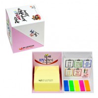 큐브형-큐브박스점착메모함+풀칼라필름지(20매)+(인입식-내장형자석)