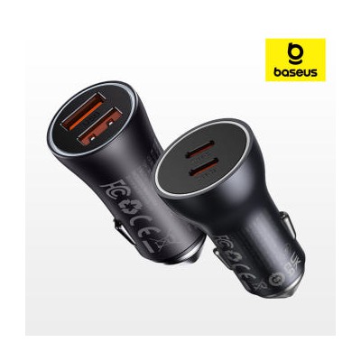 베이스어스 차량용 멀티 초고속 충전기 60W 듀얼 포트 자동차 차량 시거잭 골든 컨택터