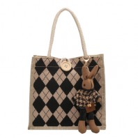 제이탑 체크 베이직 토트 에코백