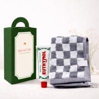 [YEOMINI]유시몰 치약20g&그레이뱀부체스그리드 핸드타올 세트