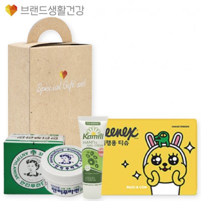 브생건631호 3종세트(카밀 핸드크림+안티푸라민 연고+크리넥스 카카오티슈)