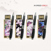 빛나 꽃나비 시리즈 자개 2종세트 (USB메모리+자개볼펜 2.0 4GB~128GB) 4종 이미지