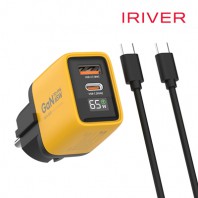 아이리버 65W 2포트 PPS GaN LCD 디스플레이 초고속 가정용 충전기(CtoC케이블포함)