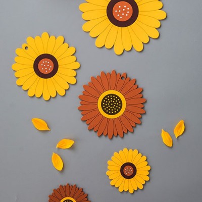 로페리아 해바라기 꽃 피자 컵받침 냄비 받침(M)(0216856)