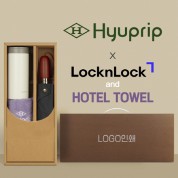 협립 3단60엔티크 고밀도 완전자동우산 +락앤락 테이블머그+협립호텔코마170타월-세트