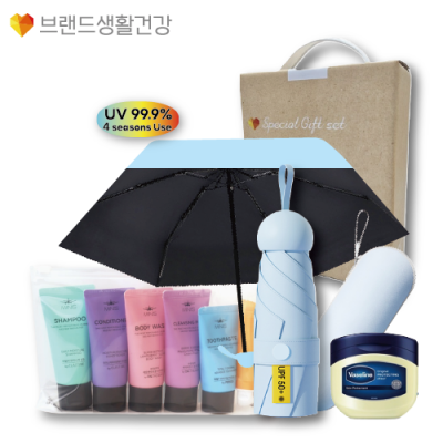 브생건318호 3종세트(LG미니스6종여행용+휴대용5단UV우양산+바세린젤리)