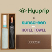 협립 3단 70 암막고밀도 완전자동우산 +선크림+뱀부170타월-세트