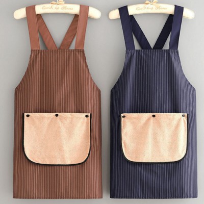 행주 탈부착 줄무늬 방수 주방 앞치마 K2627