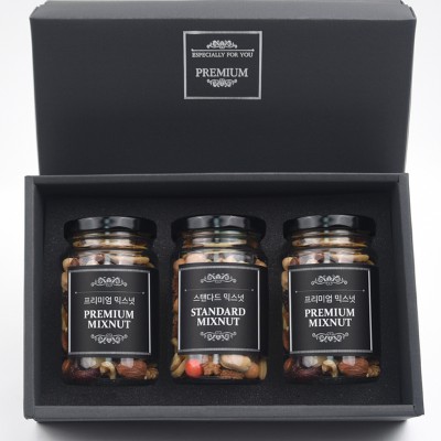프리미엄 믹스넛(견과류) 3P 선물세트 (스탠다드 믹스넛1개+프리미엄 믹스넛2개)