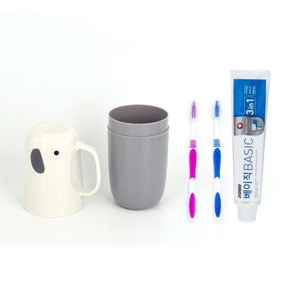 세븐몰 휴대용 코끼리 칫솔통 칫솔 치약 2080 커플 세트