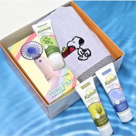 송월 타올, 송월 스누피+ 카밀 핸드크림+ 쿨링 냉각 선풍기 선물세트 타올세트+사은품, 미니선풍기 휴대용선풍기 송월 타월 타월세트