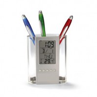 모던오피스 사무용 시계/달력/온도겸용 연필꽂이 펜홀더  CA999