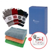 로페리아 뱀부스포츠타올+눈꽃스마트폰장갑+핫팩 150g(0208856)