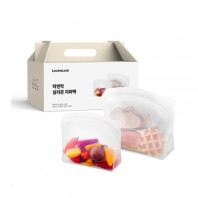 락앤락 프리미엄 실리콘 지퍼백세트 600ml + 2L