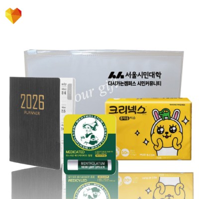 브생건 플래너세트 40호(미니다이어리+멘소래담 메디케이티드 립밤+카카오 여행용 티슈)