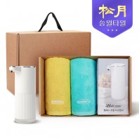 [송월타올] 디스펜서 기프트세트 10, 컬러웨이 40 타올 180gx2P + 웰세스 디스펜서 360ml 1P