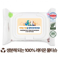 에코닉 생분해  화이트 캡형 물티슈 60g (20매)